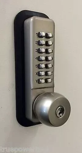 All Weather Mechanical Keyless Deadbolt Door Lock - Satin Nickel