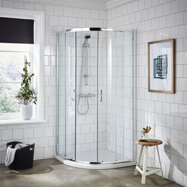 Bathroom Modern Quadrant Shower Enclosure & Tray Glass Screen Door 700 x 700mm