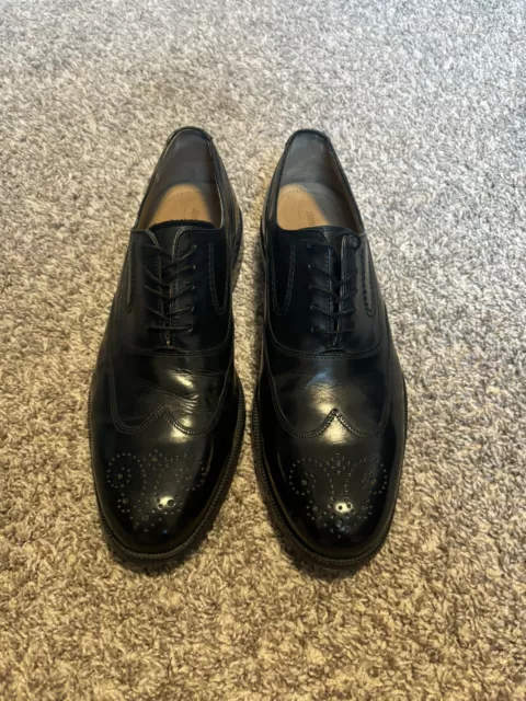 Johnston & Murphy Dress Shoes Mens 8.5 Wingtip Oxford Black Leather Shoes