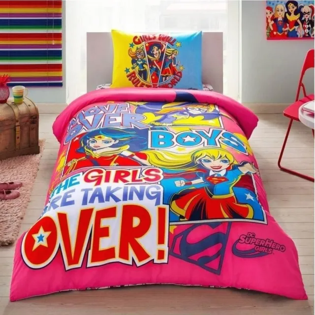 Taç Licensed Super Hero Girls Single Duvet Cover Set