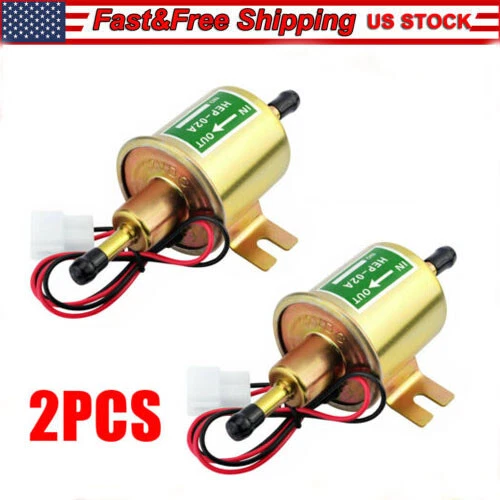 2 Packs 12V Electric Fuel Pump HEP-02A Universal Inline Low Pressure Gas Diesel