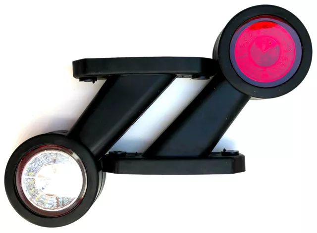 2x LED Umrissleuchte an einem kurzen schrägen Arm für Anhänger Trailer Wohnwagen