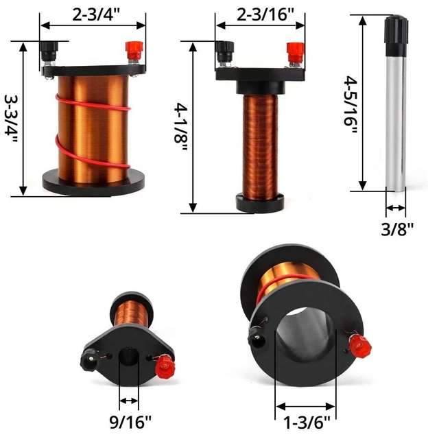 Bobine Induction Électromagnétique Joyzan - Kit Expérience Physique Collège/Lycée | Primaire + Secondaire + Noyau Fer