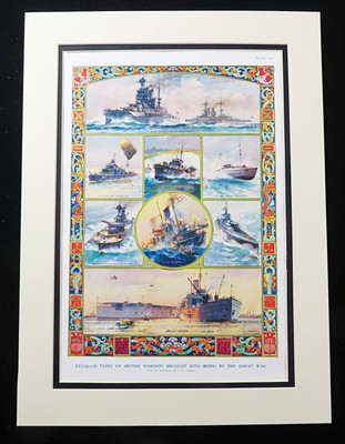 Admiral 1902 Stampa Royal Blu Navy Nave da Guerra Hms Fame Admiral John Byron Foul Tempo 