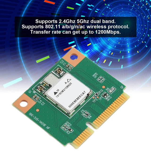 WIFI Card 2.4Ghz 5Ghz Dual Band BT 4.1 Mini PCIE 1200Mbps Wireless Network A YAS