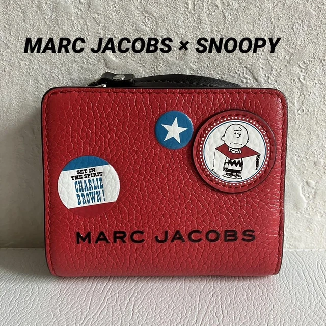 MARC JACOBS Snoopy Bifold Folding Wallet Leather Red Collaboration Women Japan