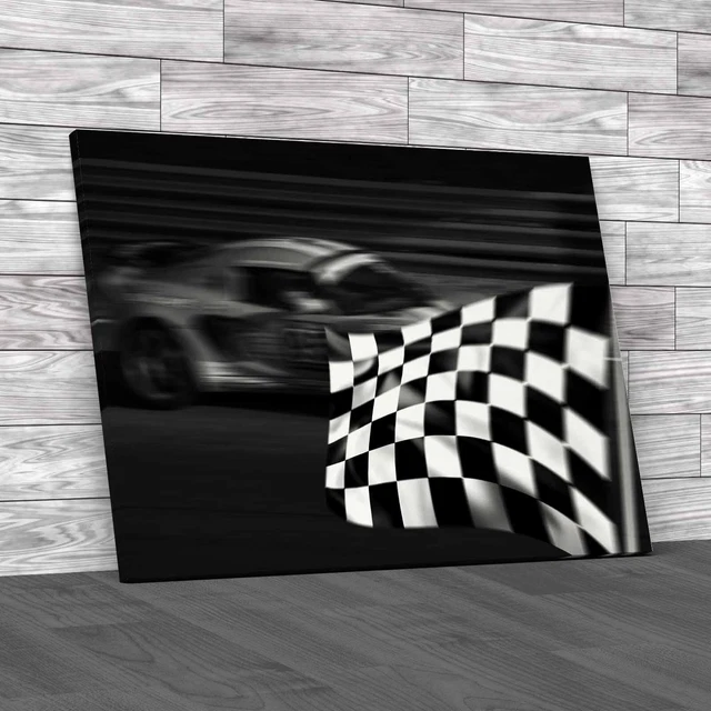 JUMBO CHEQUERED BLACK WHITE CHECK F1 RACING 5 X 8FT FANS - Foto 8