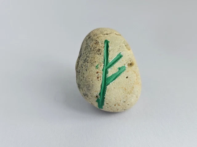 Imán ganador de piedra blanca mágica Fehu | efectivo | éxito | imán de la suerte para dama