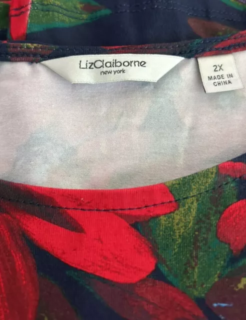 Liz Claiborne New York Long Sleeve Printed Knit Top 2