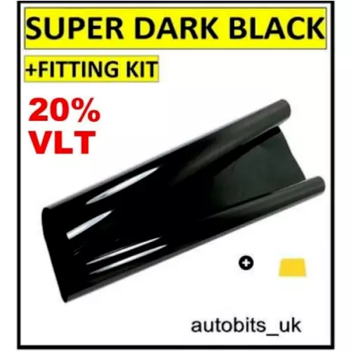 CAR WINDOW TINT FILM TINTING DARK BLACK  SMOKE 20% 76cm x 6M IN TUBE