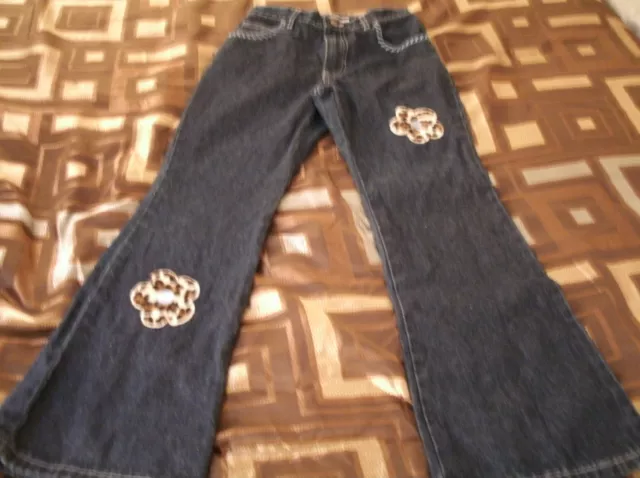 Girls size 10 Gasoline Brand Jeans w animal print flower