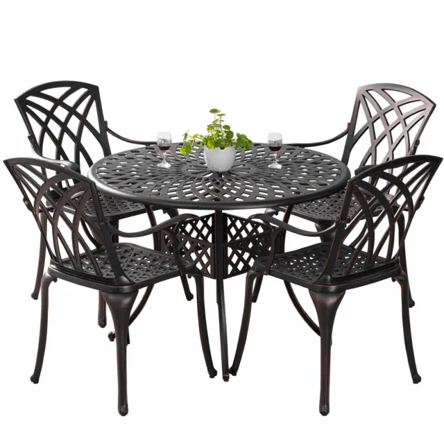 5 Piece Patio Dining Set Metal Patio Table and Chairs Set of 4 for Garden,Yard