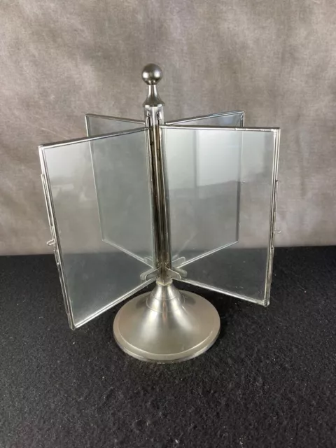 Very Cool Two's Company Silver Plated Revolving Photo Frame Holder 8 photos 4x6