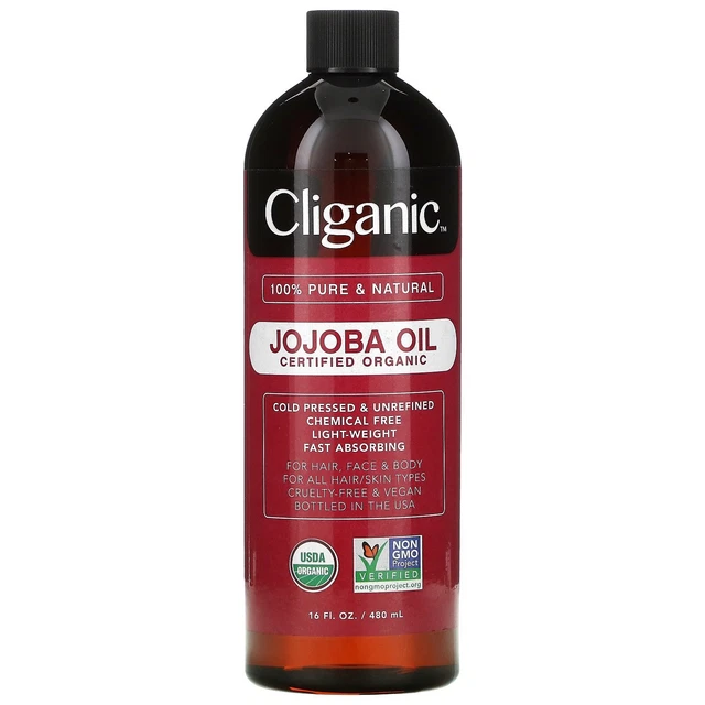 1 x aceite de jojoba orgánico Cliganic, 16 fl oz (473 ml)