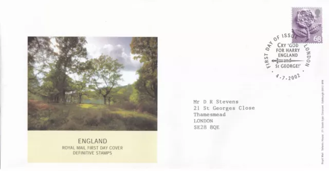 (46155) GB England FDC 68p Definitive London 2002