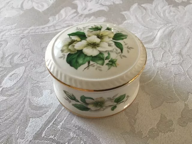 Vintage Countess Fine Bone China  Christmas Roses Lidded Trinket Pot Gift...