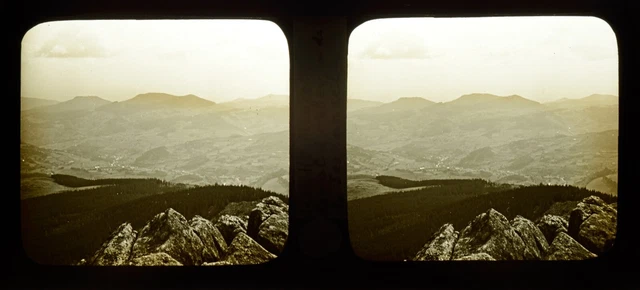  stereo view, Alsace, le val d'Orbey , vue stéréoscopique, plaque verre 6x13 