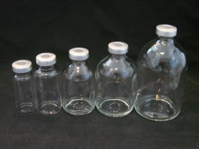 10 x Clear 50 ml Depyrogenated and Sterile Vials.UK Stock, Free P&P.