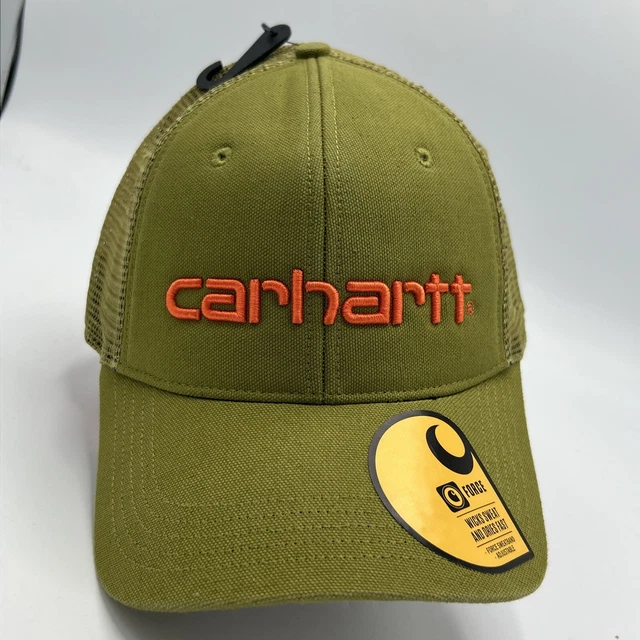 Carhartt Mesh Trucker Hat Cap Logo Company Gear Olive Snapback Adjustable Ships