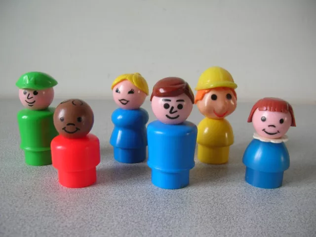 Lot de 6 anciens personnages jouet Fisher Price figurines plastique n°1