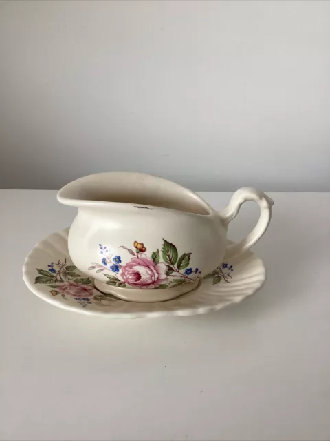 Axe Vale Pottery Posy Cream / Milk Jug and saucer