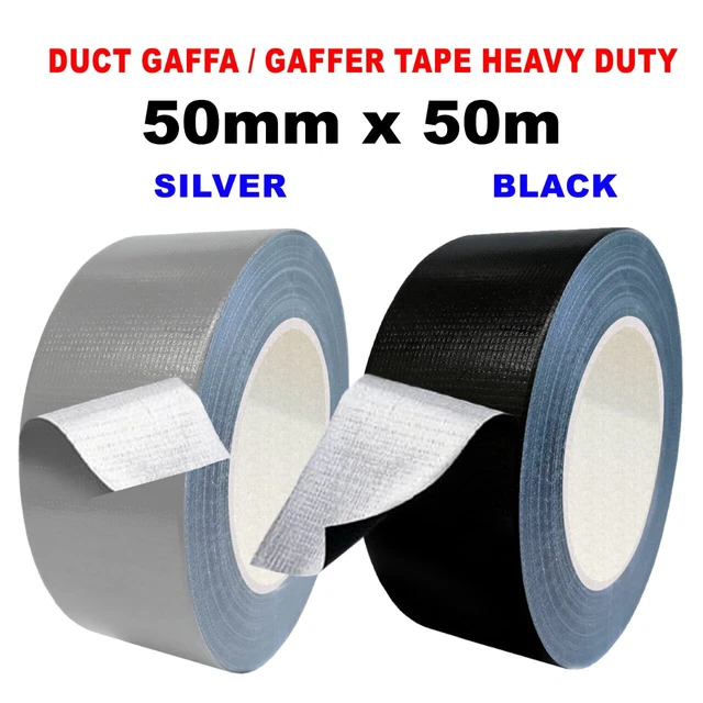DUCT GAFFER TAPE Premium Heavy Duty Waterproof Cloth Gaffa Duck Black