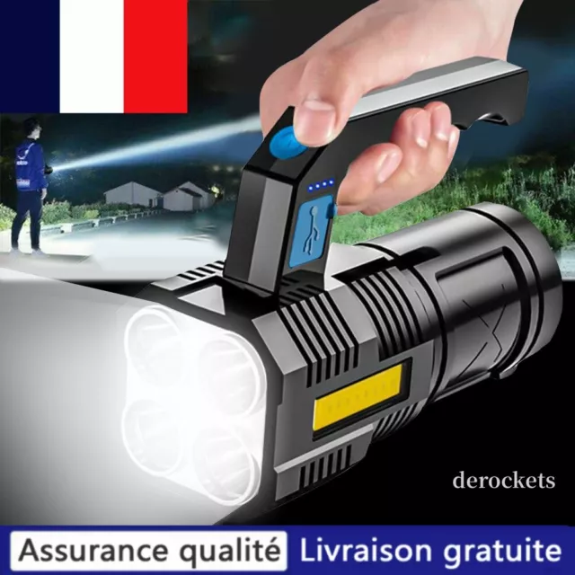 1200000LM LED Lampe Torche Rechargeable Tactique Ultra Puissante Lampe de Poche