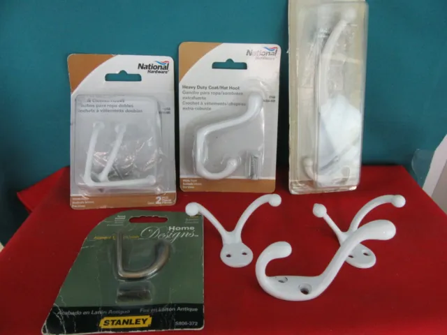 207. Huge Lot of 8 Garment Hooks National Hardware and Home Designs White Gold