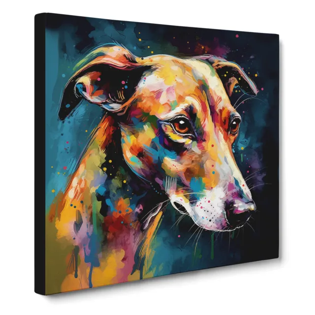 Greyhound Dog Abstract Art No.4 Canvas Wall Art Print Framed Picture Home Decor