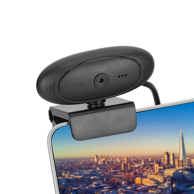 Webcam PC USB HD 1080P 30FPS con Microfono Integrato, Rotazione 360°, Grandangolo 120°, Plug