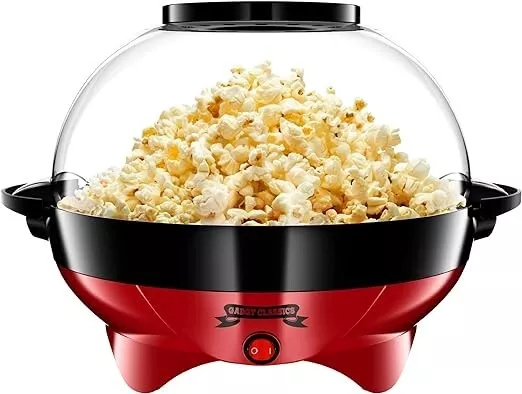 800W Popcorn Maker Machine with Non-Stick Coated Removable Heating Surface 5L