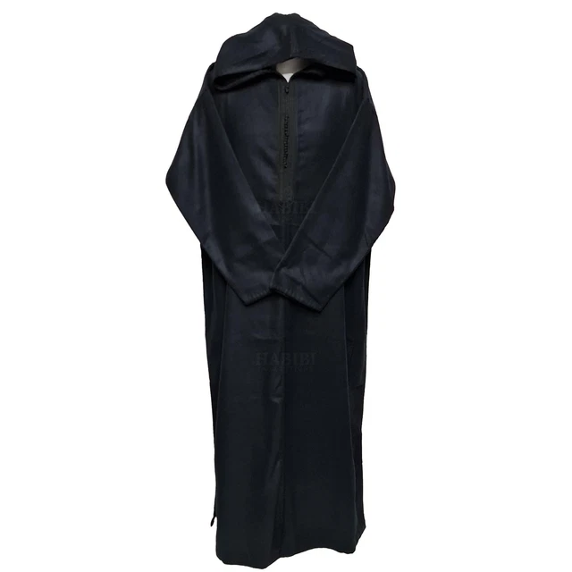 Homme Marron Or Rayé Marocain Capuche Manches Longues Coton