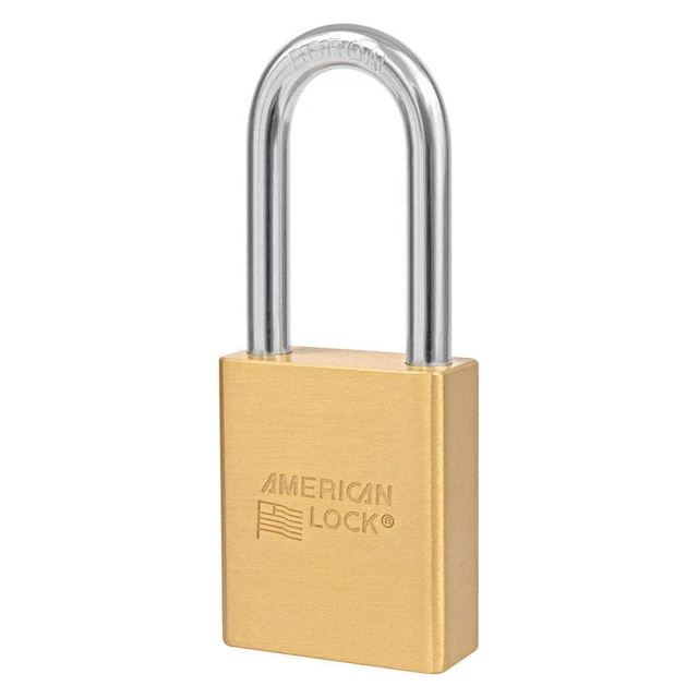 AMERICAN LOCK A3651D125KA Keyed Padlock, 15/16 in,Rectangle,Gold