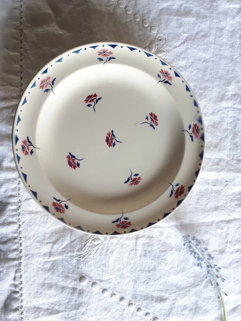 Joli Plat a gâteau Sur Pied Rond Décor Fleurs Fleurie MDL HAMAGE FRANCE  ancien