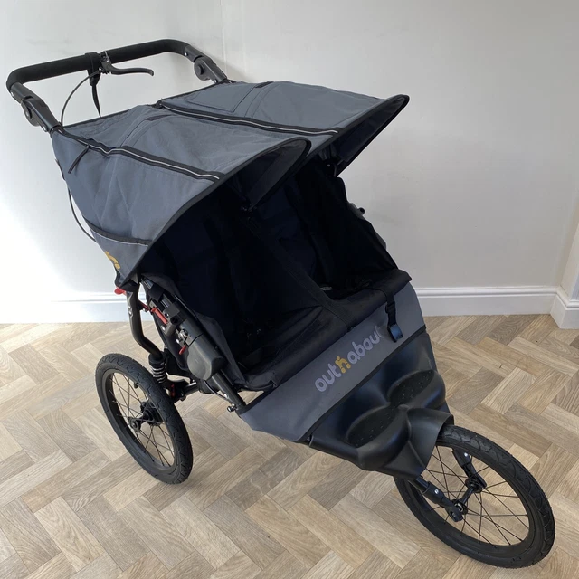 Silla de paseo deportiva doble todoterreno Out n About Nipper - gris acero precio de venta sugerido por el fabricante £ 549
