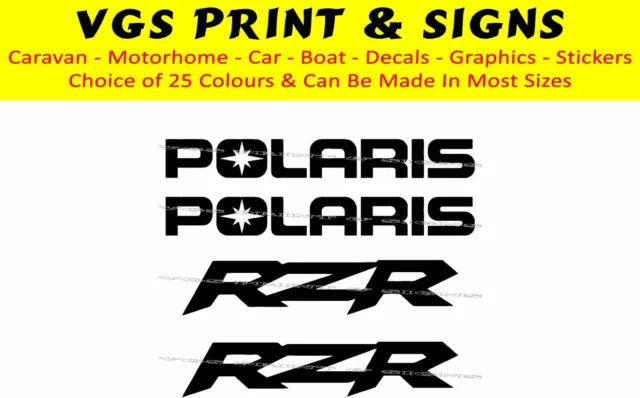 2 X Polaris Rzr Jet Bike /Quad/ Boat/ Buggy Decals Stickers Choice Of Colours