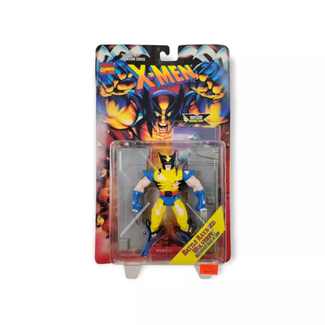 1995 Toy Biz X-Men Invasion Series Battle Ravaged Wolverine Action Figure & Card