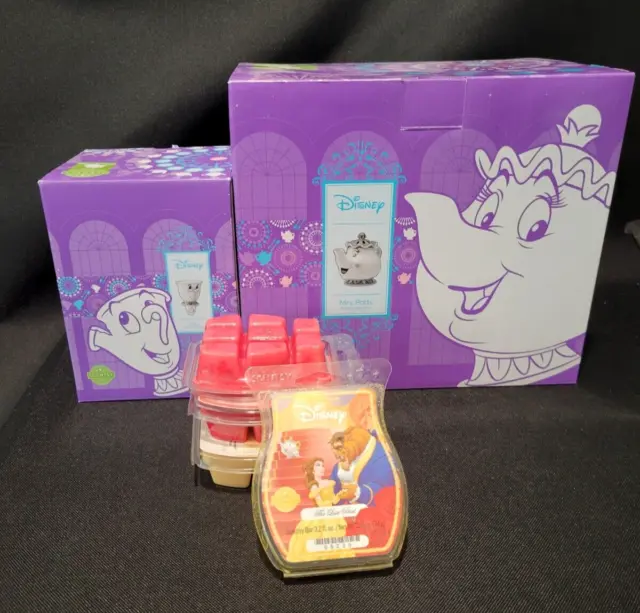 Scentsy Disney Mrs Potts & Chip Warmers + 4 Wax Bars Beauty & The Beast SOLD OUT
