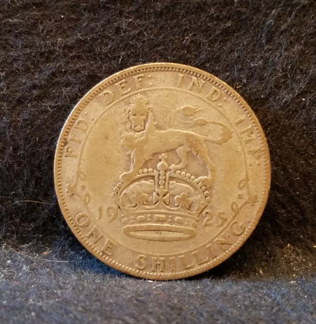 1925 Great Britain silver shilling, George V, KM-816a (GB2)