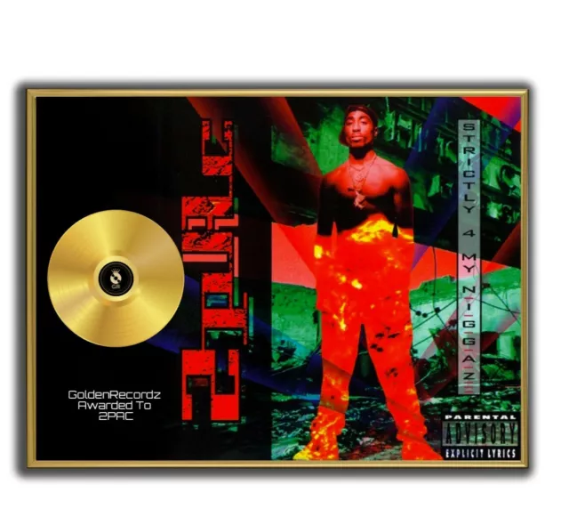 Tupac Poster 2PAC Strictly 4 My Niggaz GOLD/PLATINIUM CD gerahmtes Poster HipHop