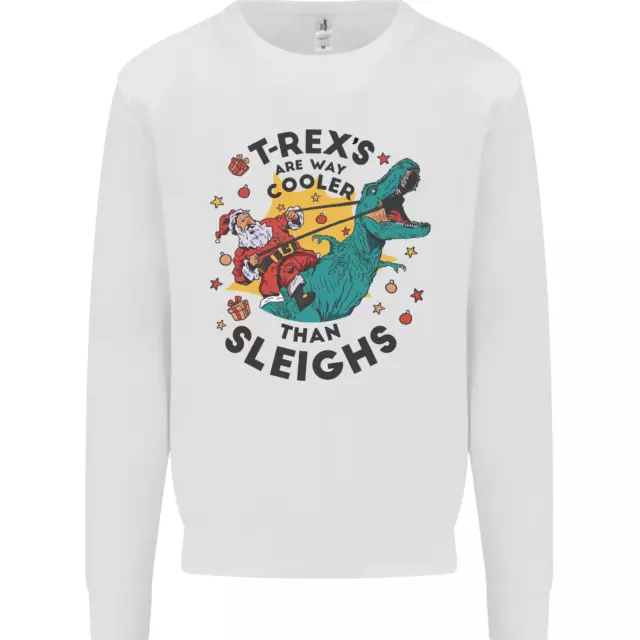 Felpa T-Rex Cooler than Sleighs divertente Natale bambini