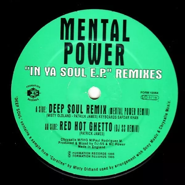 Mental Power - In Ya Soul E.P. (Remixes) (12", Ltd) Drum And Bass, 90's Rave