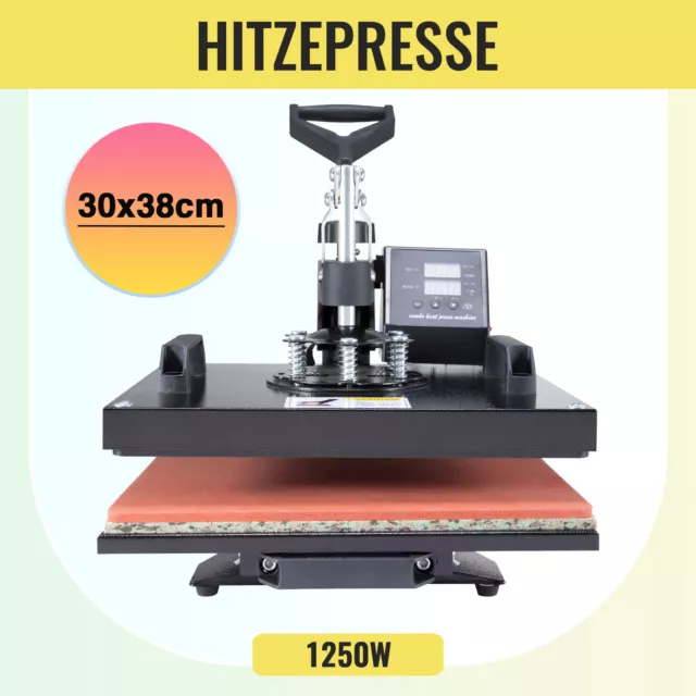 CO-Z 30X38CM HITZEPRESSE HEAT PRESS SWING AWAY GROßFORMAT TRANSFERPRESSE HEMD