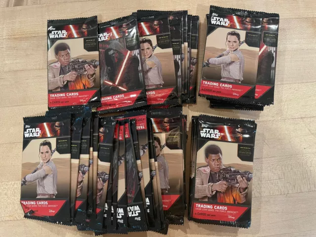 Lot Of 50 2015 Topps Star Wars The Force Awakens Factory Sealed Retail Packs