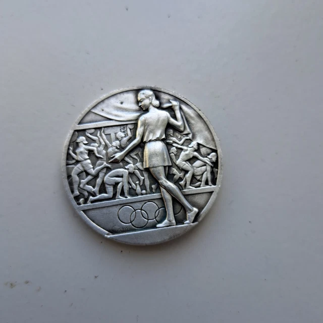Médaille Bronze Art Déco Gymnastique Signée Morlon - Quelques Traces D'usure