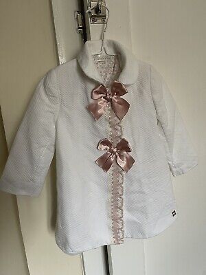DOLCE Petit per neonate Cappotto Primavera bianco con fiocchi rosa 18 mesi