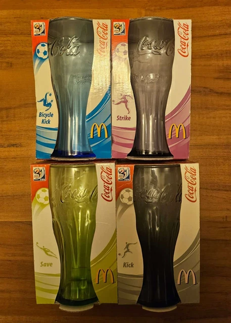 ☀☀MCDONALDS 2010 FIFA World Cup Coke Glasses Set of 4 Coca Cola
