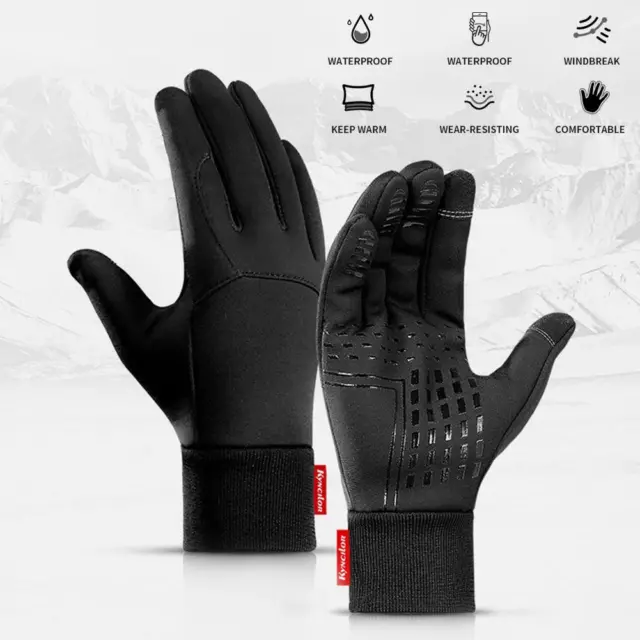 Gants d'hiver pour hommes femmes garder au chaud écran tactile coupe-vent gants temps froid 3