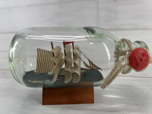Vintage Ship in a Bottle 3” Decoration Desk Art Christmas Gift Stocking Stuffer