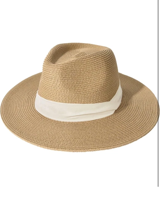 FURTALK CHAPEAU PANAMA femme homme paille à large bord Fedora UPF paille d'été chapeau de plage